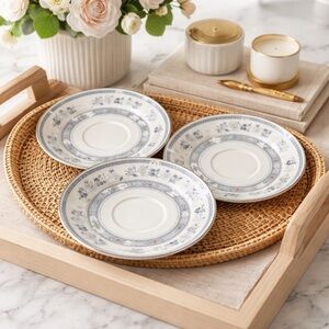 Minton “Penrose” Bone China Saucers – Set of 3 – Made in England